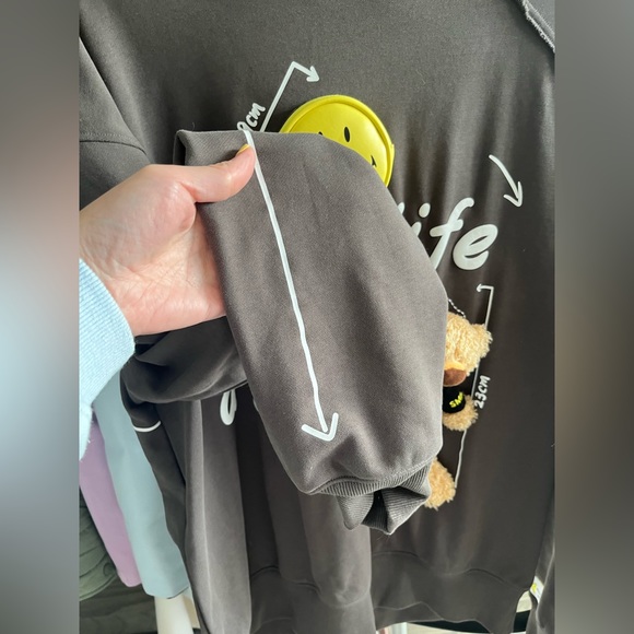 13DE MARZO PALDA BEAR VELCRO PATCH BALLON HOODIE DARK GULL GRAY -brand new - Picture 11 of 13